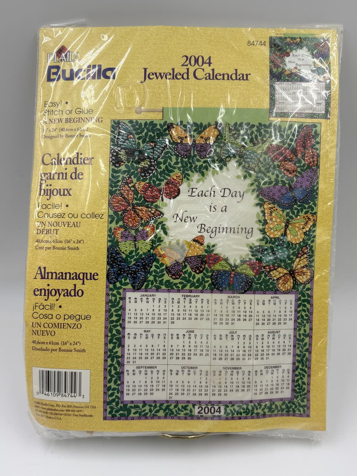 Bucilla 84744 A New Beginning 2004 Jeweled Calendar Kit 16x24 Open