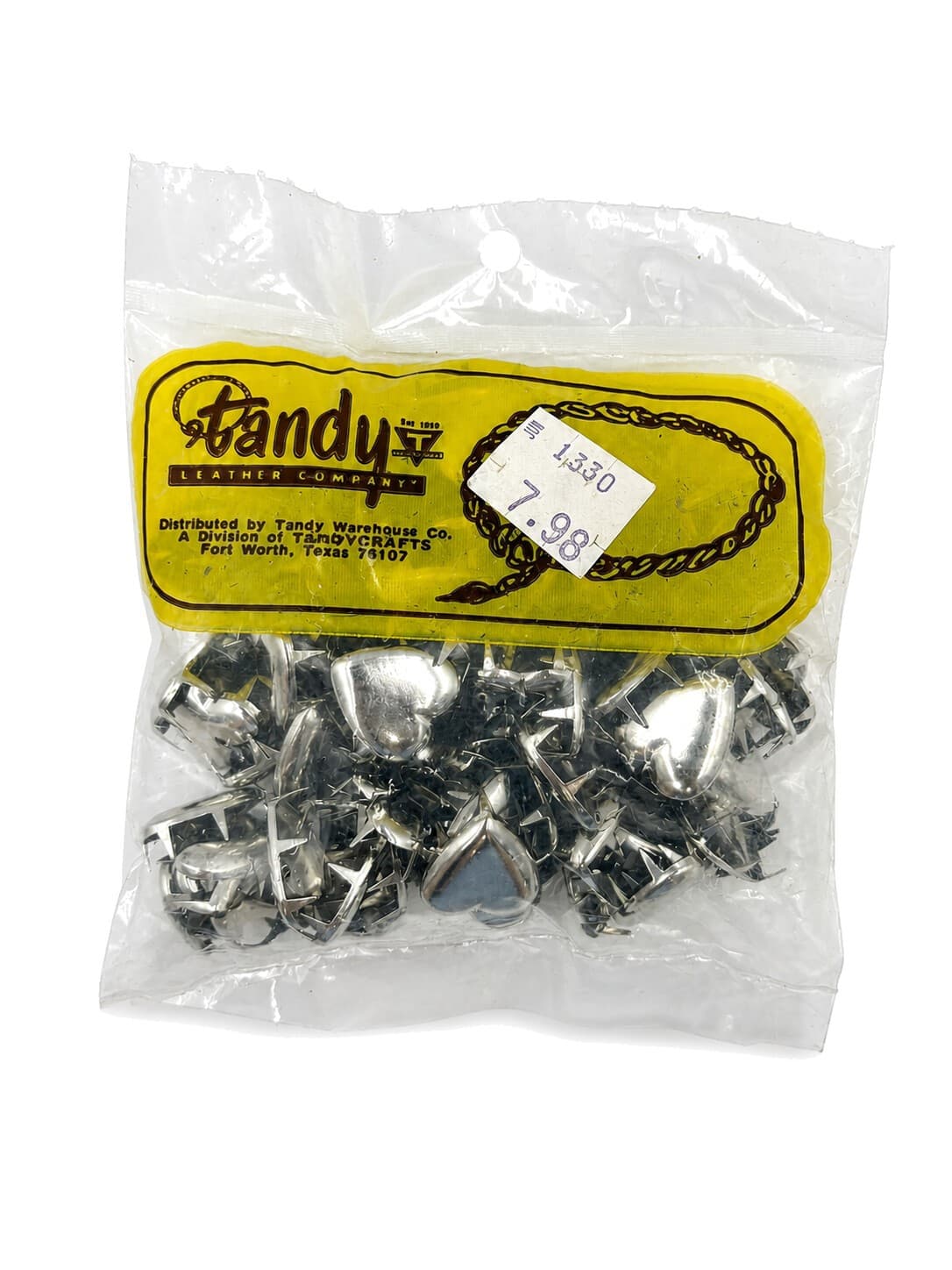 Vintage Tandy Leathercraft Heart Spots & Rivets Silver Tone NOS Lot