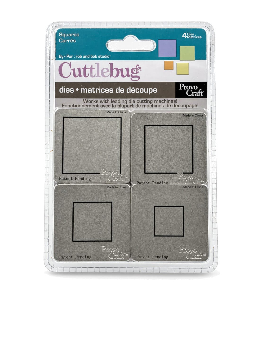 Provo Craft Cuttlebug Squares Die Set 4-Pack 2x2 #37-1216