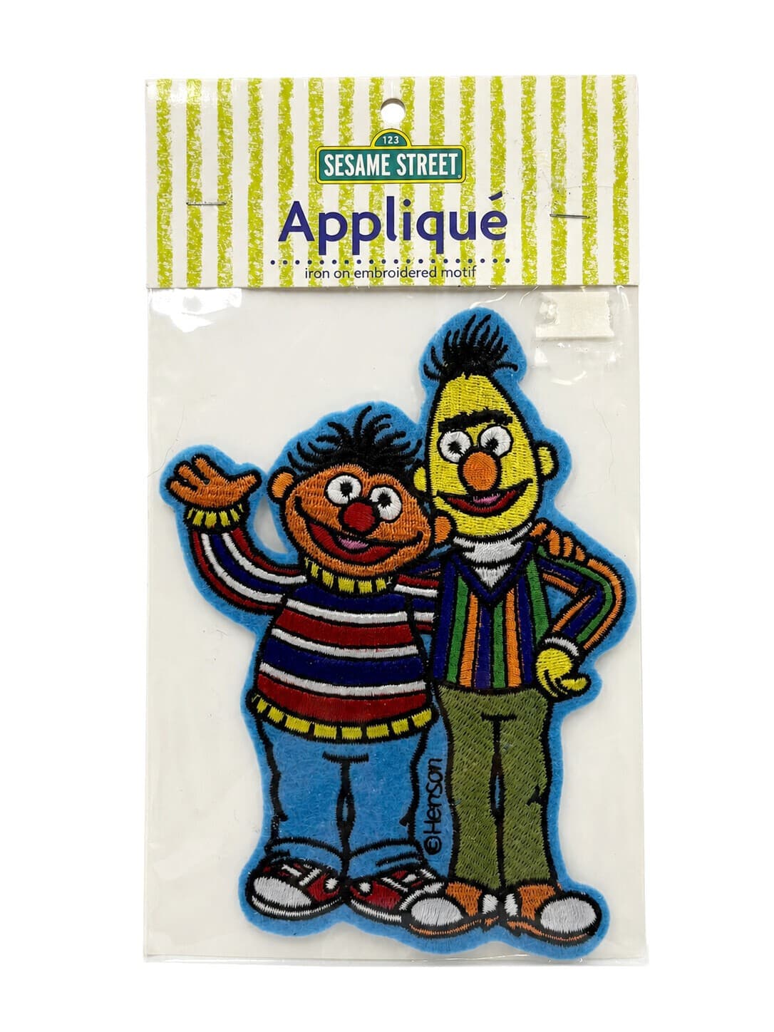 Sesame Street Bert & Ernie Iron-On Embroidered Applique SST-003 2002 New