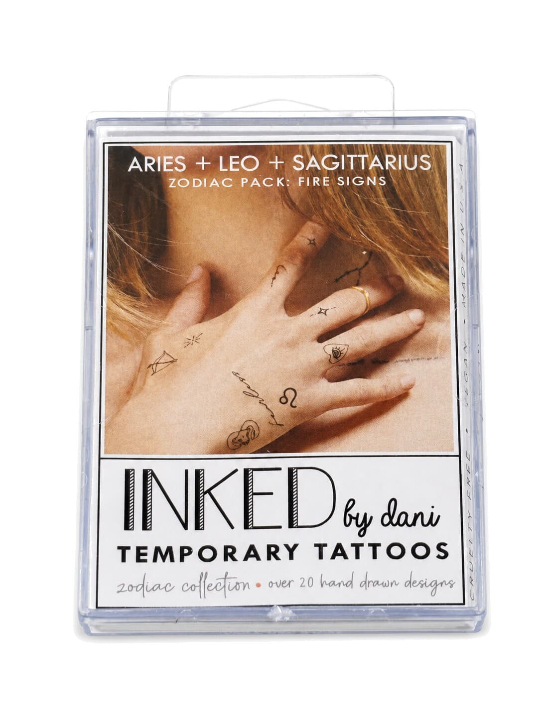 INKED by Dani Fire Zodiac Temporary Tattoos Aries Leo Sagittarius 20+