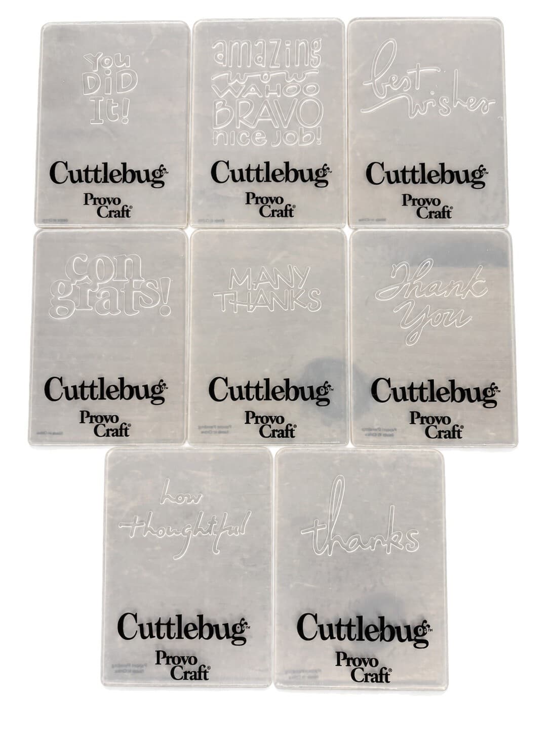 Provo Craft Cuttlebug Sentiment Embossing Folders Lot