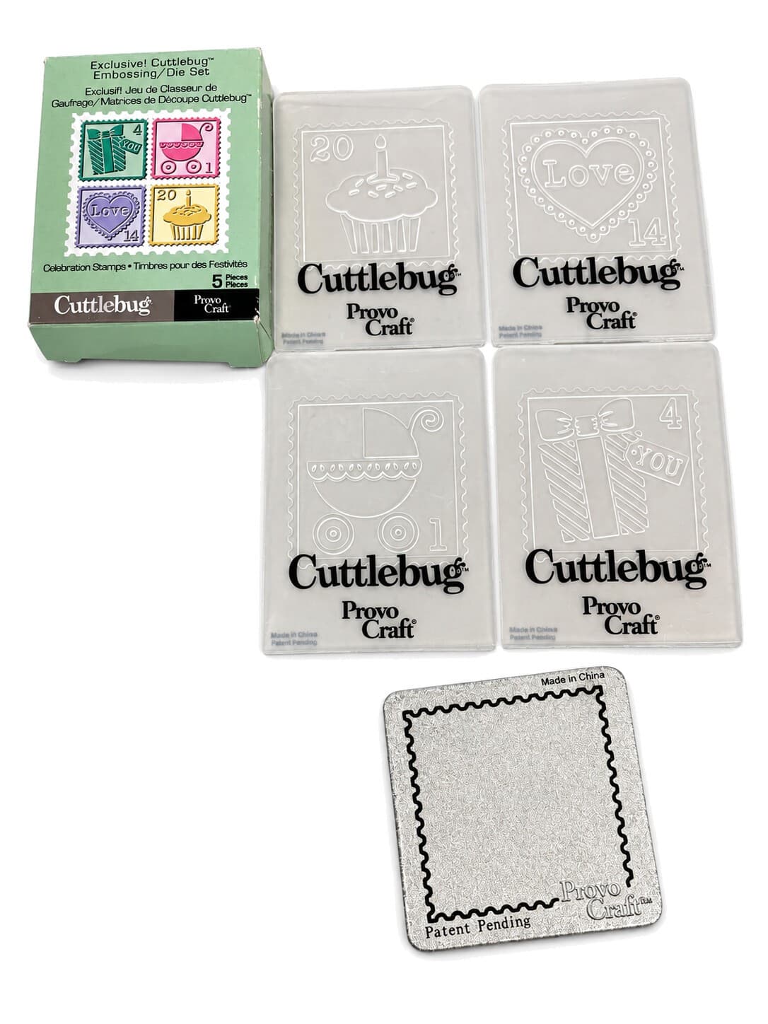 Provo Craft Cuttlebug Celebration Stamps 5-Piece Embossing Die Set