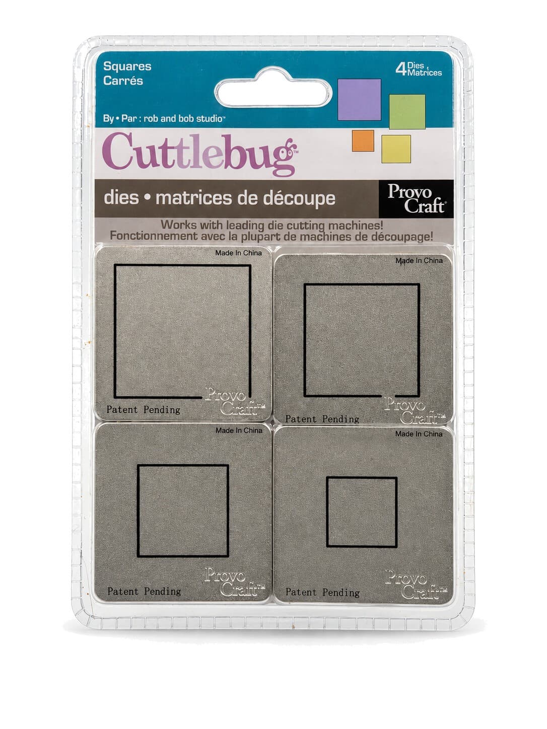 Provo Craft Cuttlebug Squares Die Set 4-Pack 2x2 #37-1216