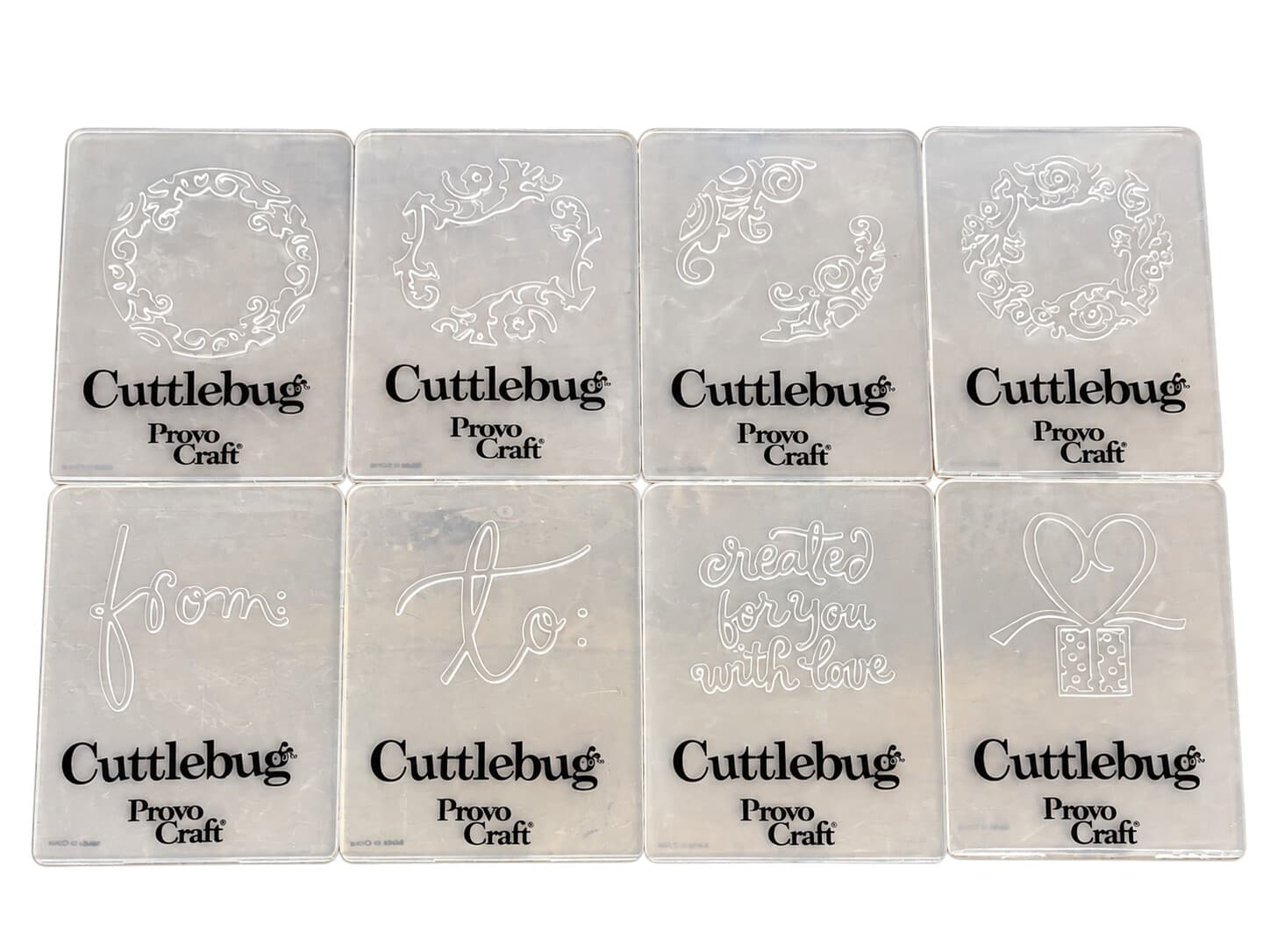 Provo Craft Cuttlebug Embossing Folders Lot of 8 Floral Sentiments