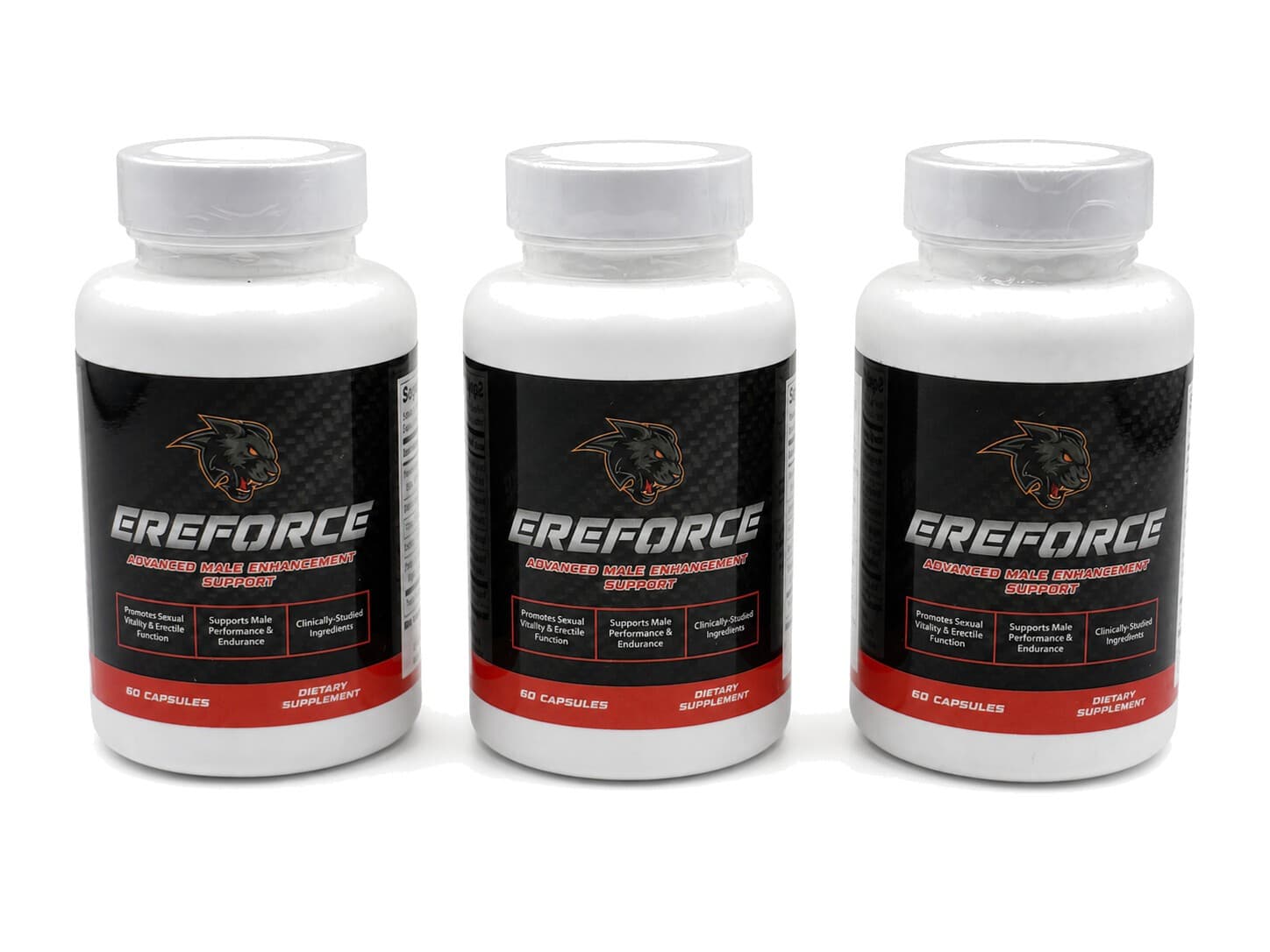 EreForce Male Enhancement Support 60 Capsules 3 Bott Bottles Exp 11/2027