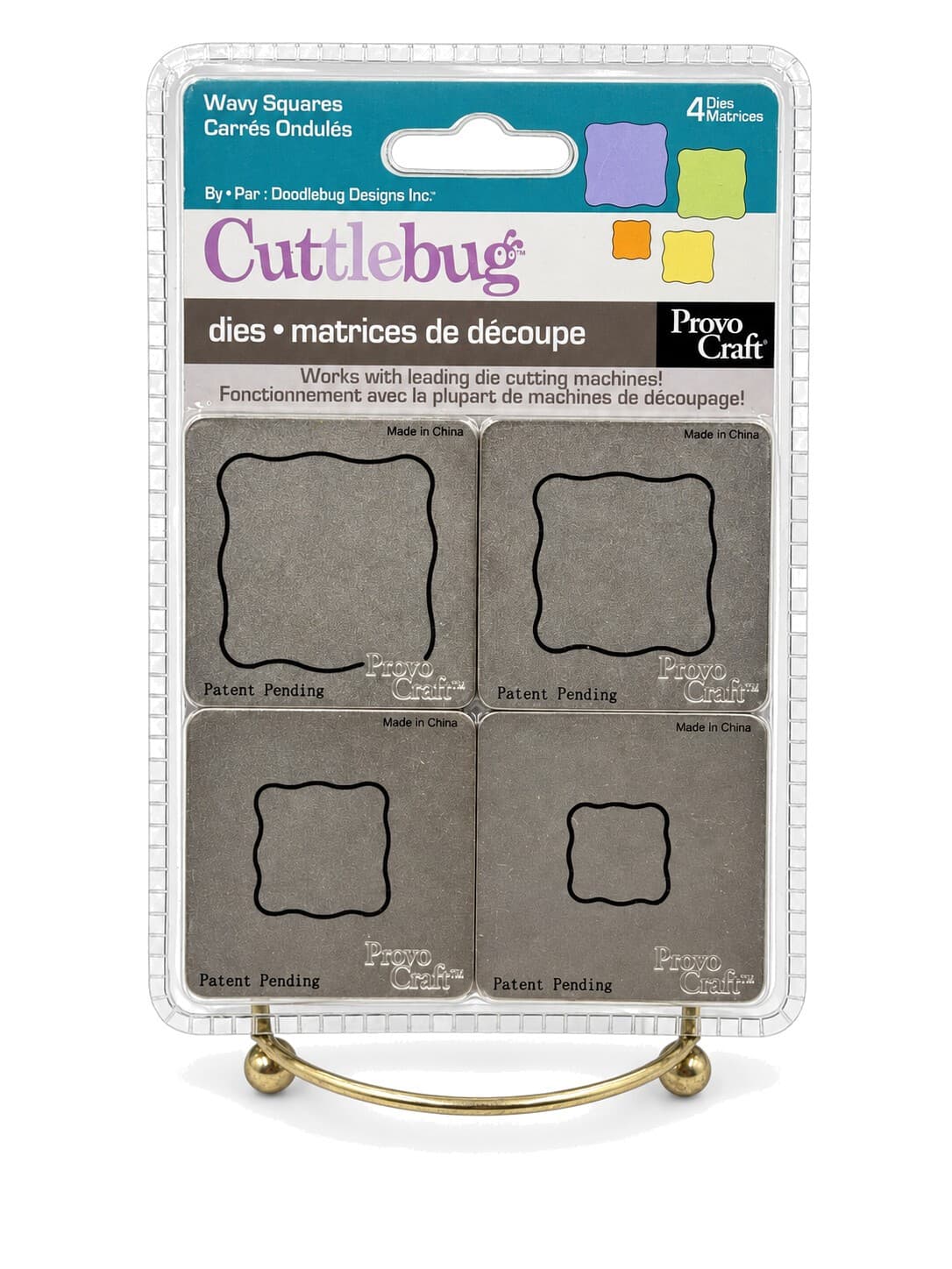 Provo Craft Cuttlebug Wavy Squares Dies 4-Pack 2x2 #37-1219 New