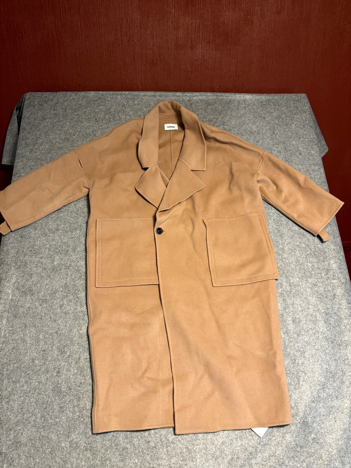 Lattelier Camel Wool Blend Oversized Long Coat Women's One Size