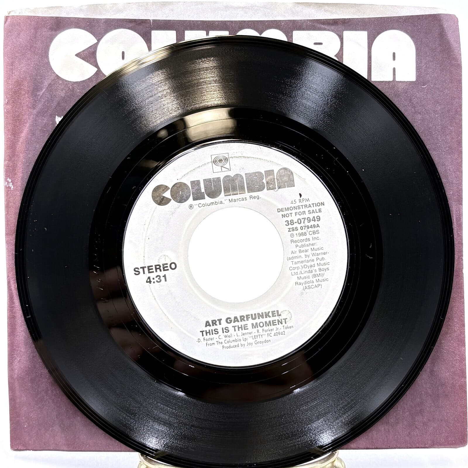 Art Garfunkel This Is The Moment 1988 Columbia Promo 45 38-07949