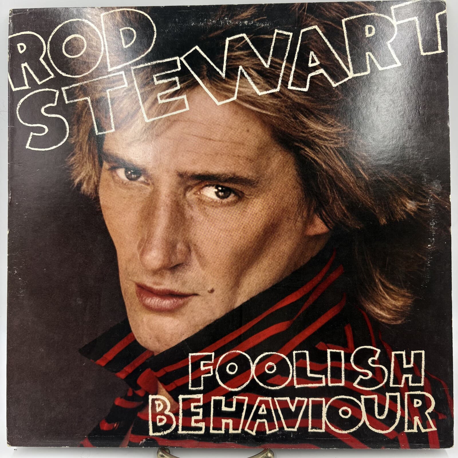 Rod Stewart Foolish Behaviour LP Vinyl 1980 HS 3485 w/ Poster
