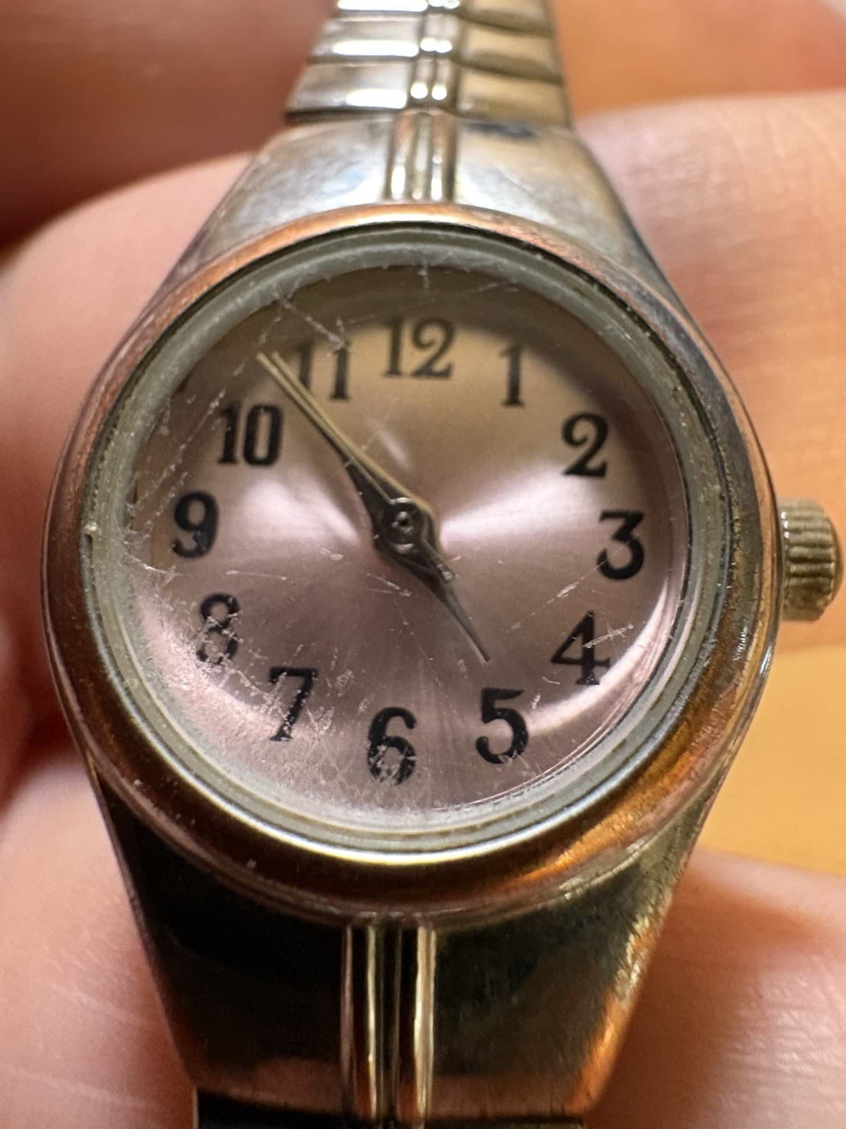 Rumours Silver Tone Round Quartz Watch Link Bracelet New Battery Working