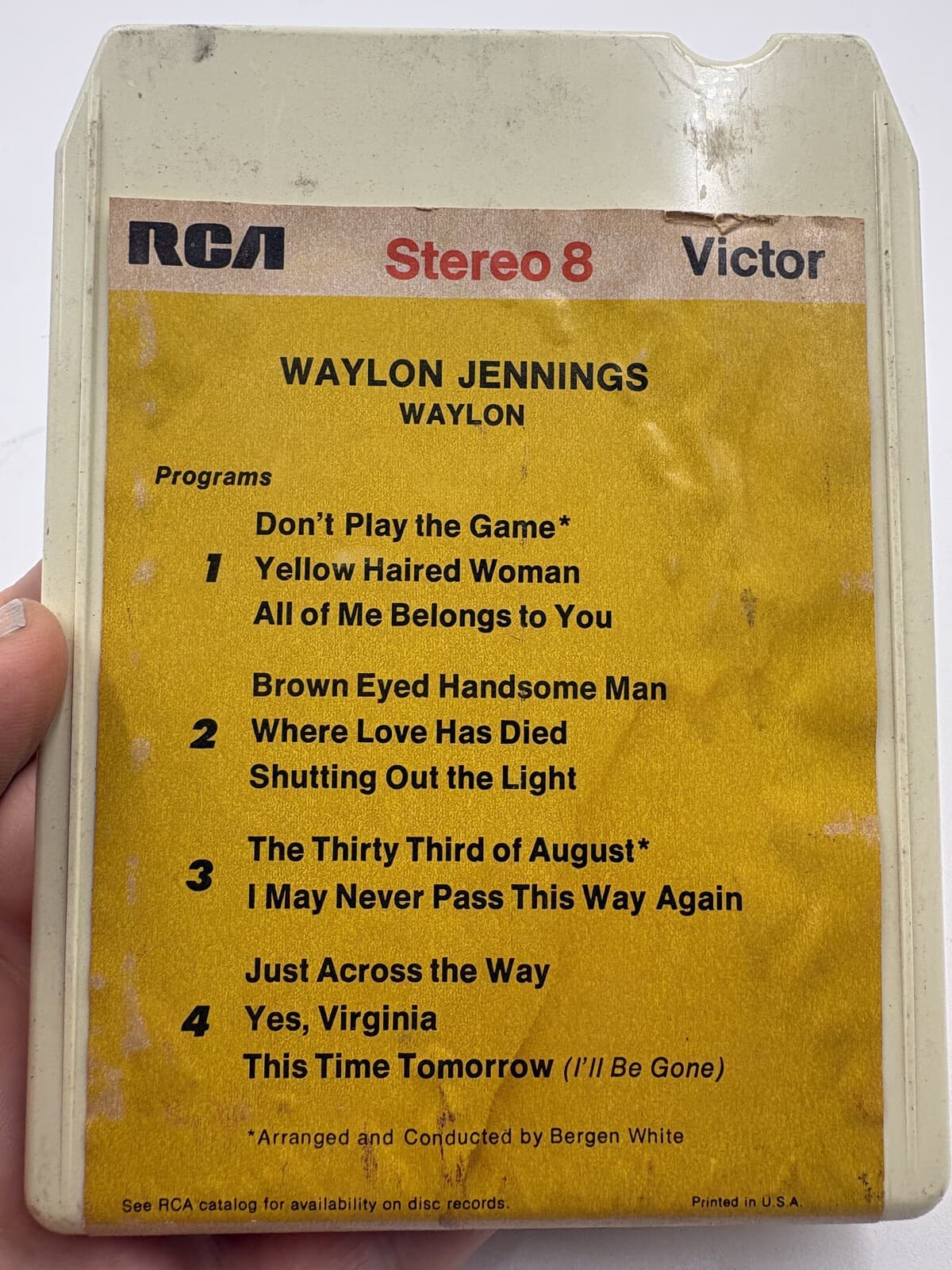 Waylon Jennings Waylon RCA Victor P8S-1517 8-Track Cartridge 1970 Untested