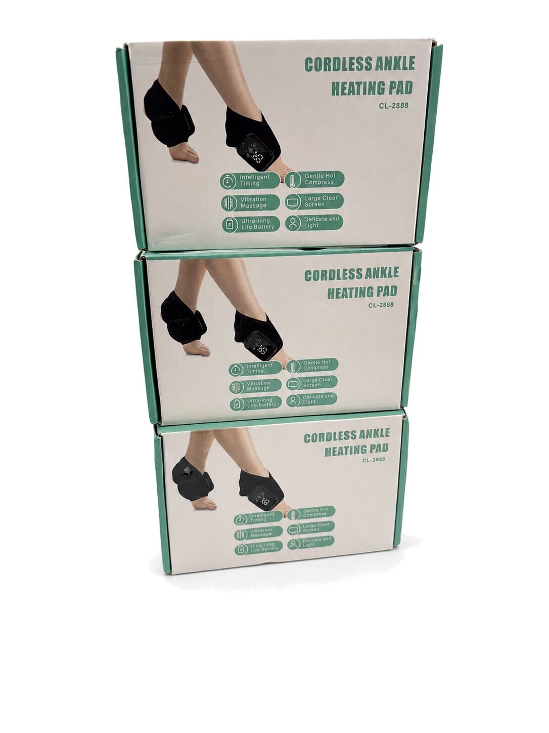 Cordless Ankle Heating Pad CL-2888 Vibration Massage USB-C Rechargeable