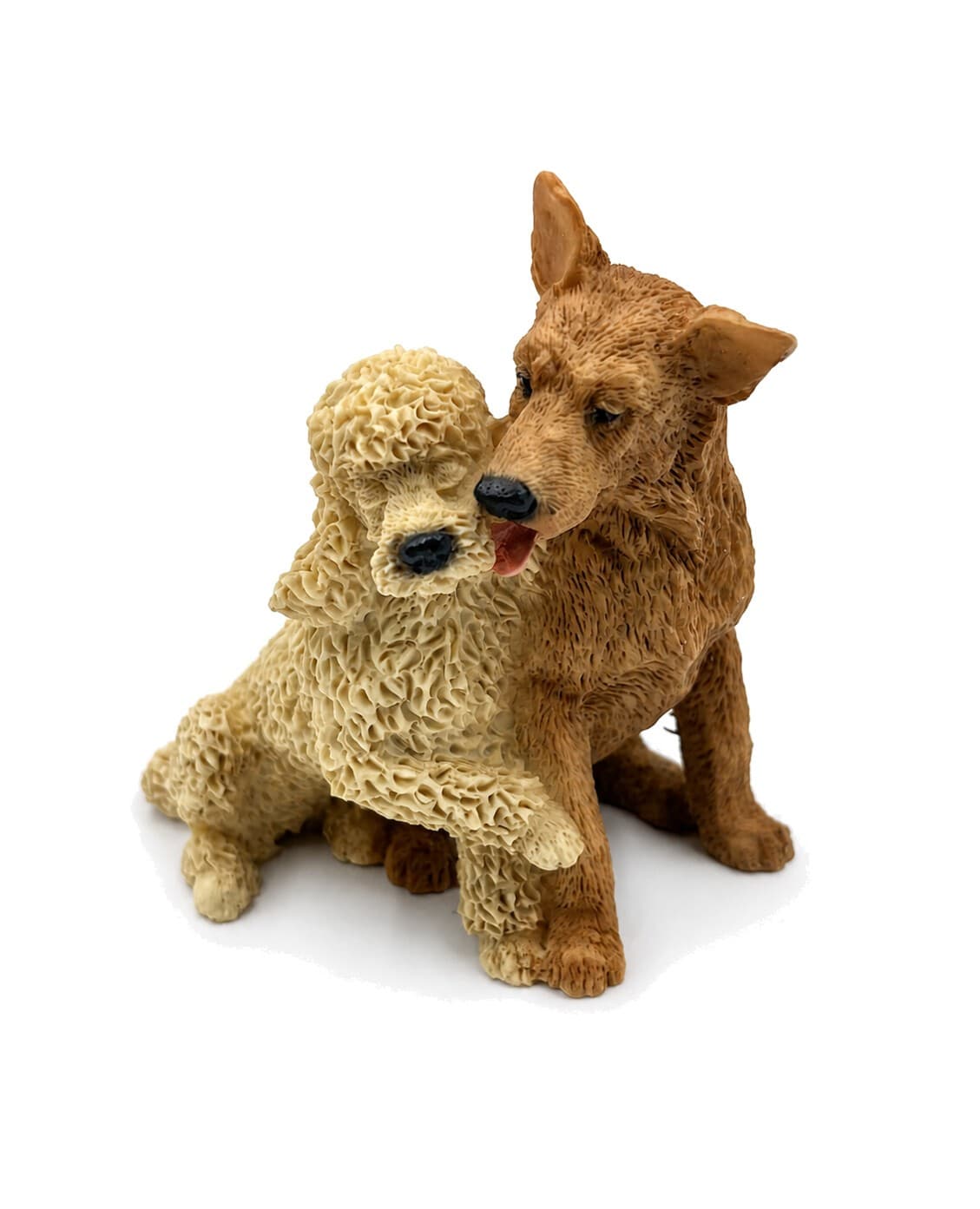 Vintage 1988 Castagna Poodle & Shepherd Dog Figurine Italy Resin