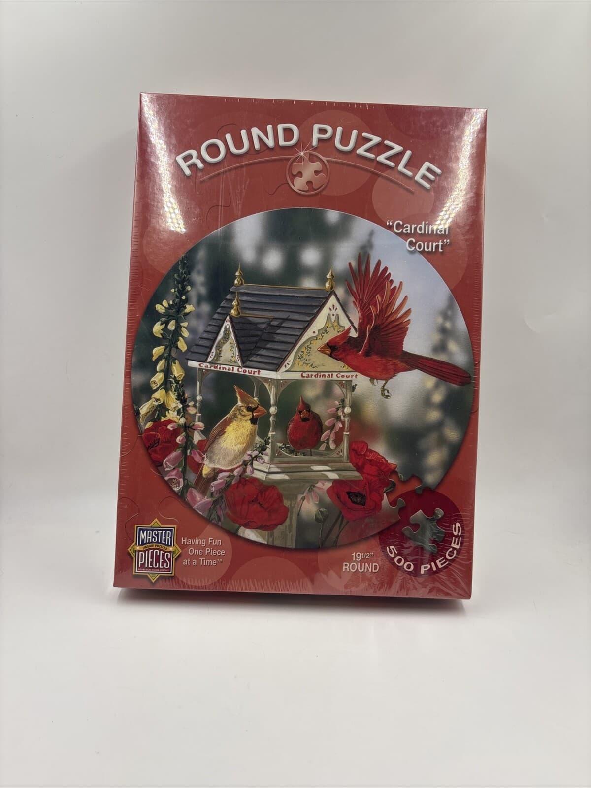 MasterPieces Cardinal Court 500-Piece Round Puzzle Janene Grende Sealed