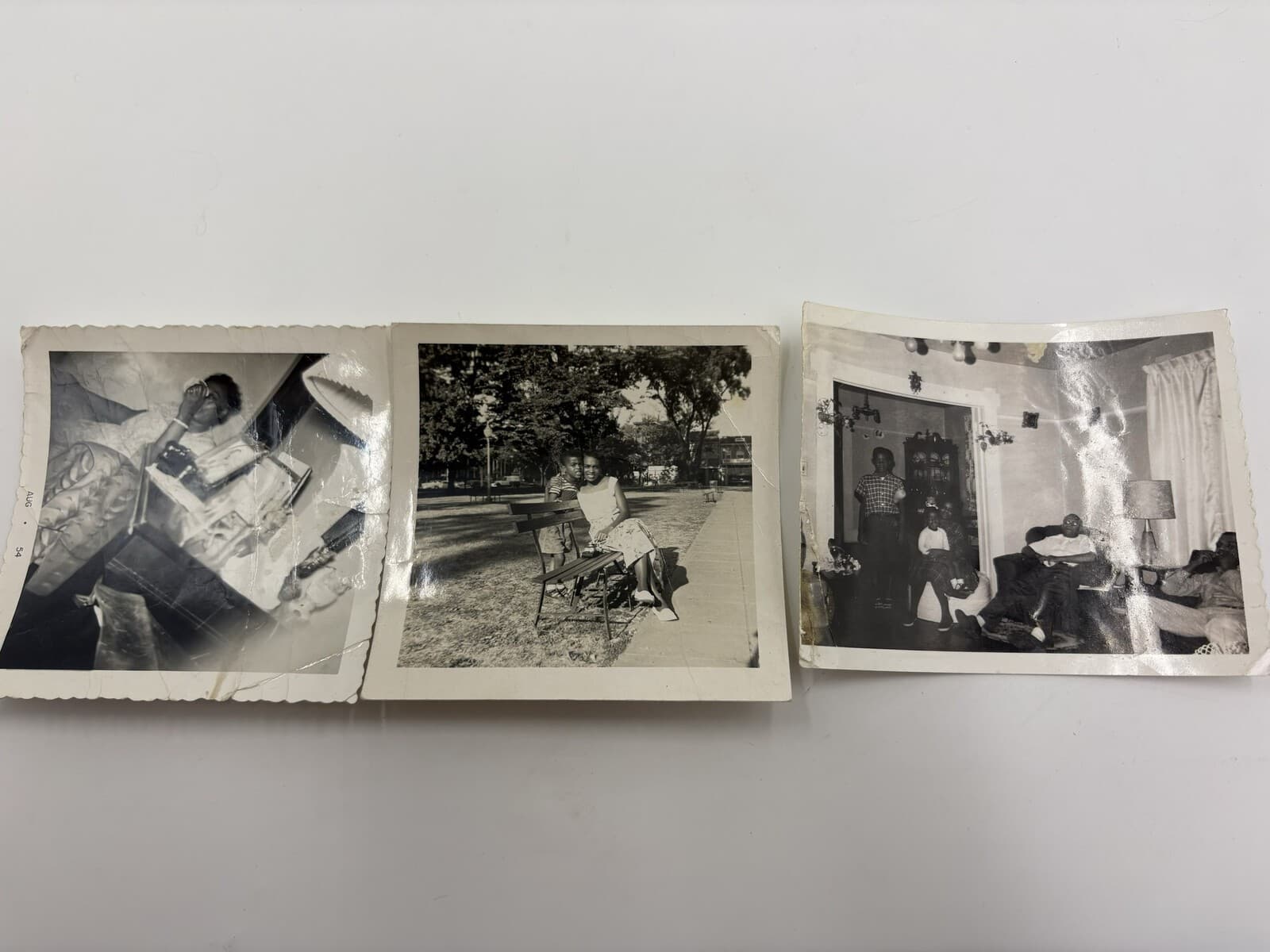 3 Vintage 1954 Black Americana Clowney Family & US Army Photos