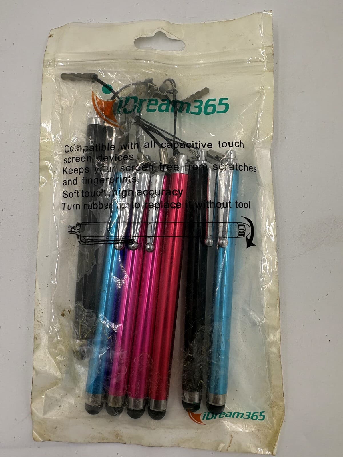 iDream365 Pack of 8 Capacitive Touch Stylus Pens Assorted Colors