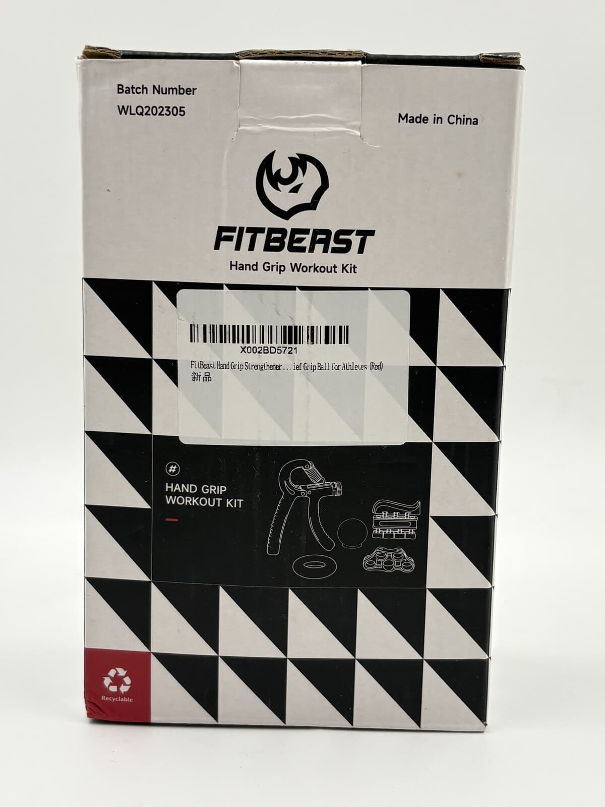 FitBeast 5-Piece Hand Grip Strengthener Workout Kit Red Open Box