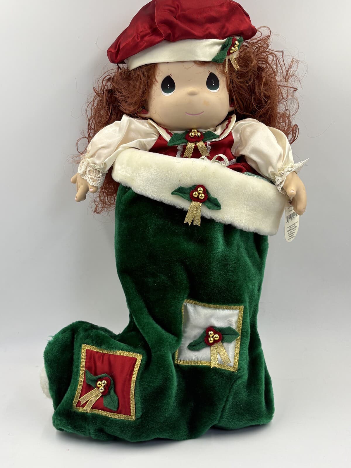 1999 Precious Moments Holly #1141 QVC Christmas Stocking Doll 16in Tags