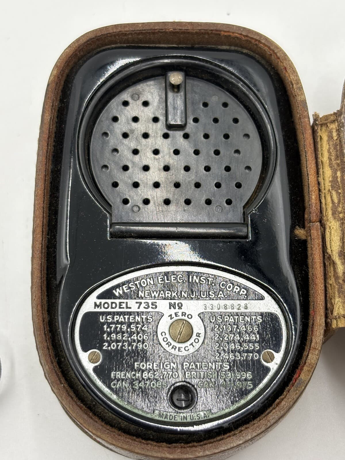 Vintage Weston Master II Model 735 Exposure Light Meter USA w/ Leather Case