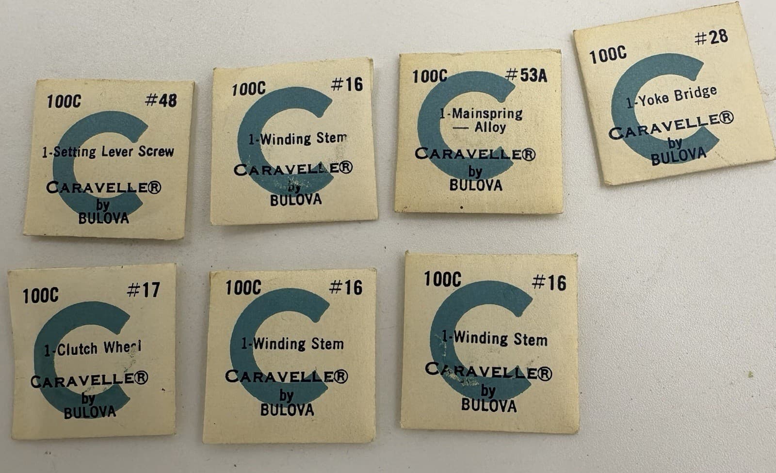 Bulova Caravelle Watch Parts - 100AC Caliber - See Images - SEALED Packets
