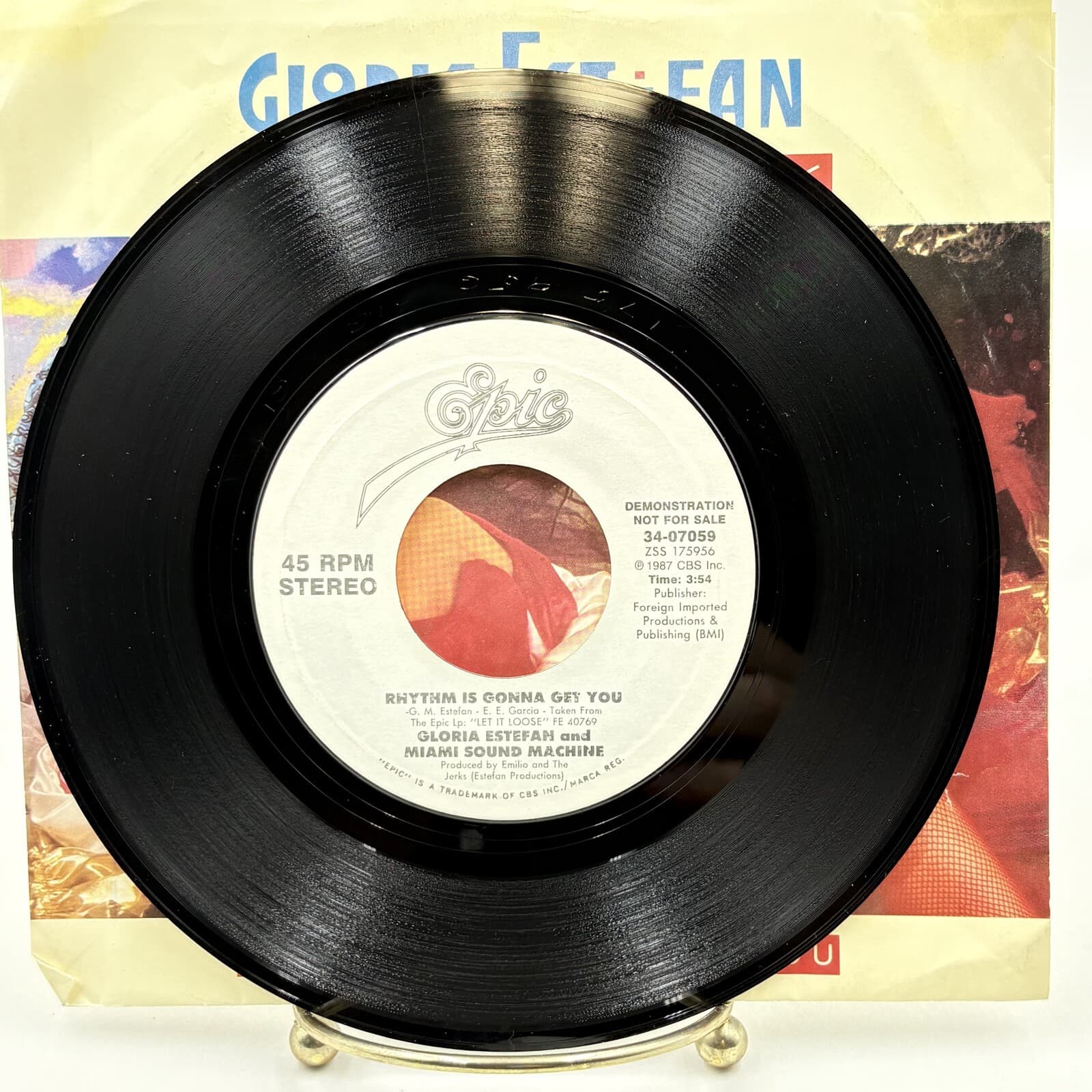 Gloria Estefan Rhythm Is Gonna Get You Promo 7" 45 Picture Sleeve 34-07059
