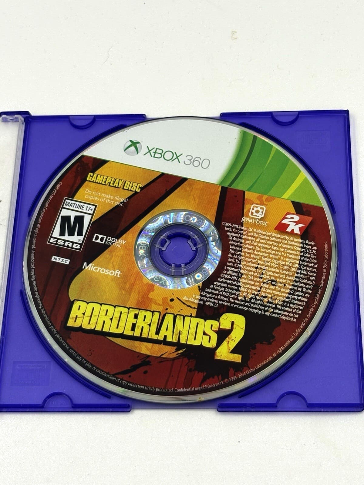 Borderlands 2 Microsoft Xbox 360 2012 Disc Only NTSC-U/C