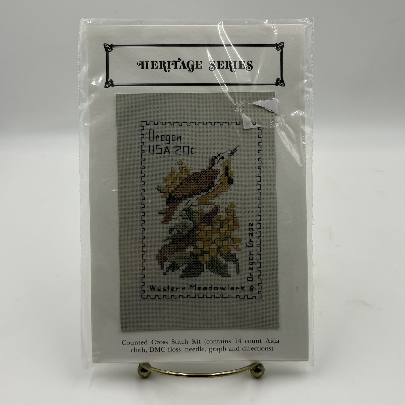 Heritage Series Oregon Bird Flower Cross Stitch Kit 14 Ct Aida NOS