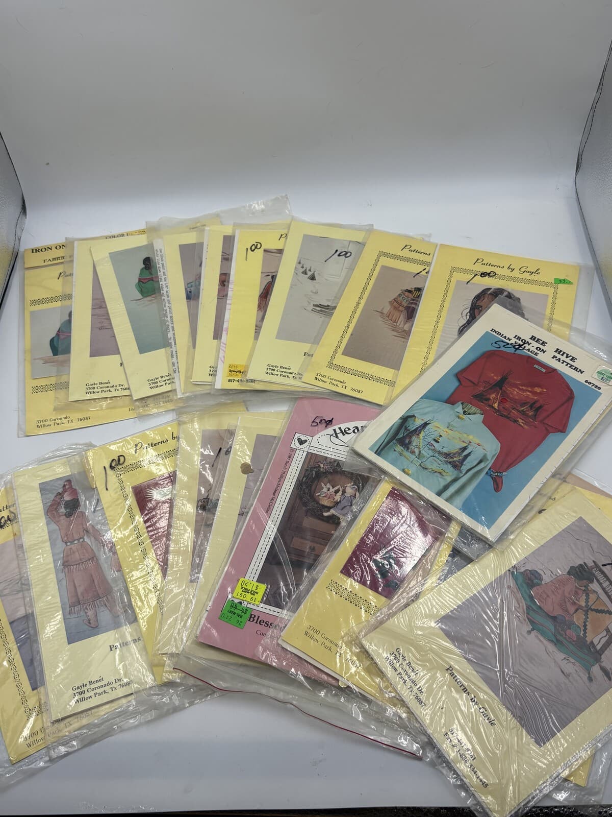 Lot 21 Vintage Iron-On Patterns by Gayle Benet Bee Hive Hearts Content