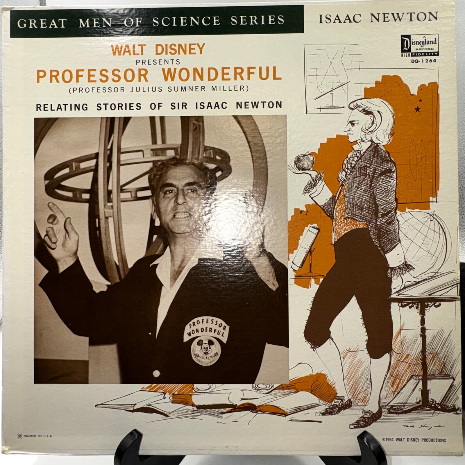 Walt Disney Presents Professor Wonderful Isaac Newton DQ-1264 Vinyl LP