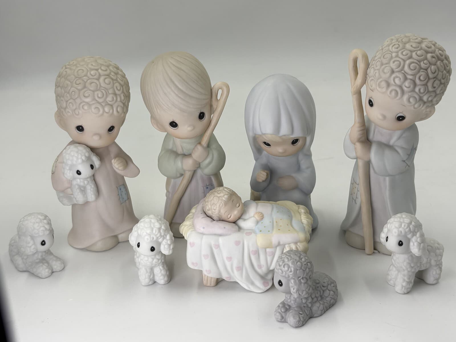 Precious Moments 104000 Come Let Us Adore Him 9 Pc Nativity Set 1986 Box