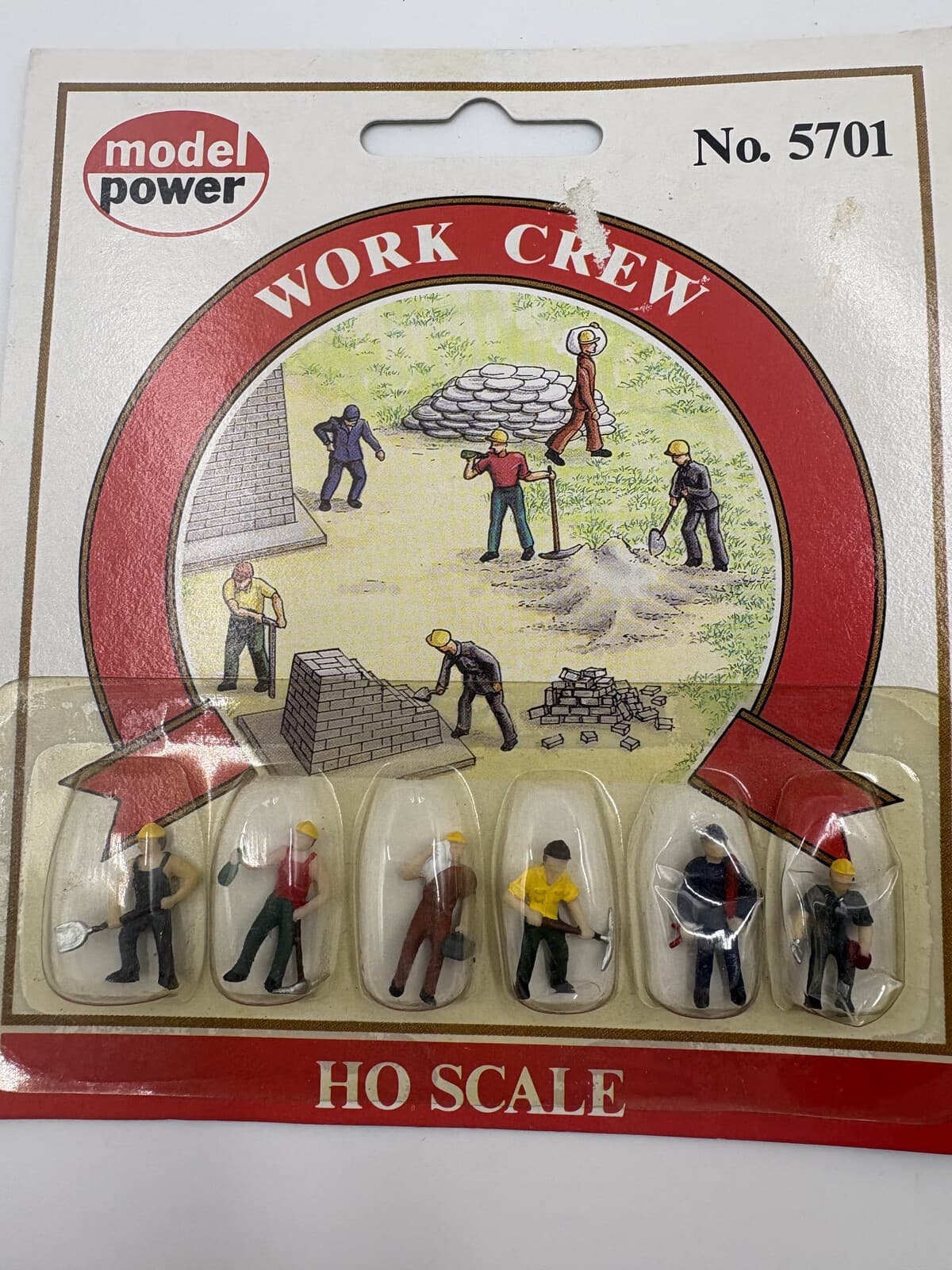 Model Power 5701 Work Crew 6 Hand-Painted HO Scale Figures Sealed