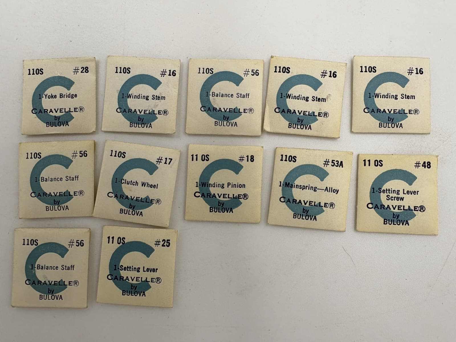 Bulova Caravelle Watch Parts - 110S Caliber - See Images - SEALED Packets