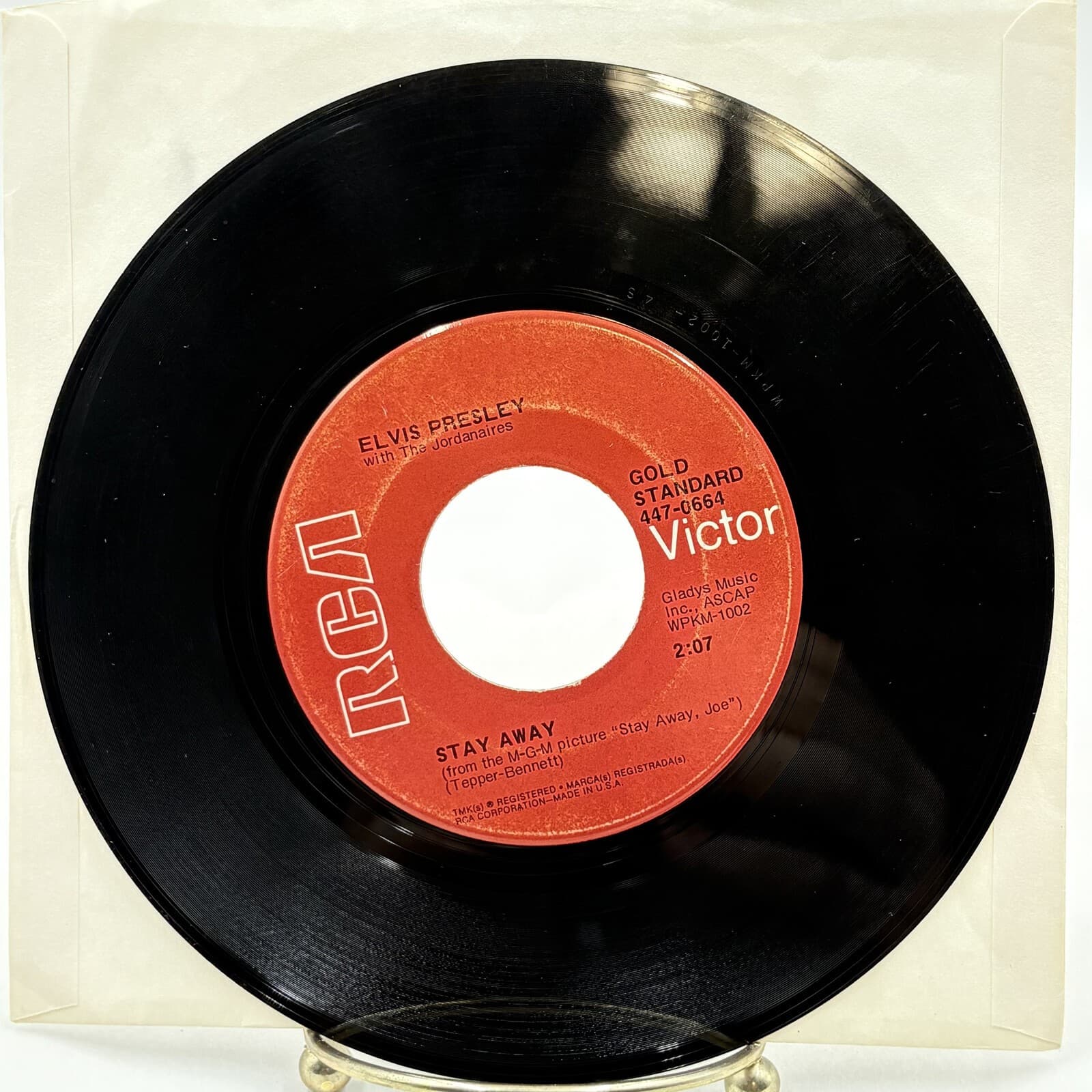 Elvis Presley U.S. Male / Stay Away RCA 447-0664 Gold Standard 7" 45 RPM
