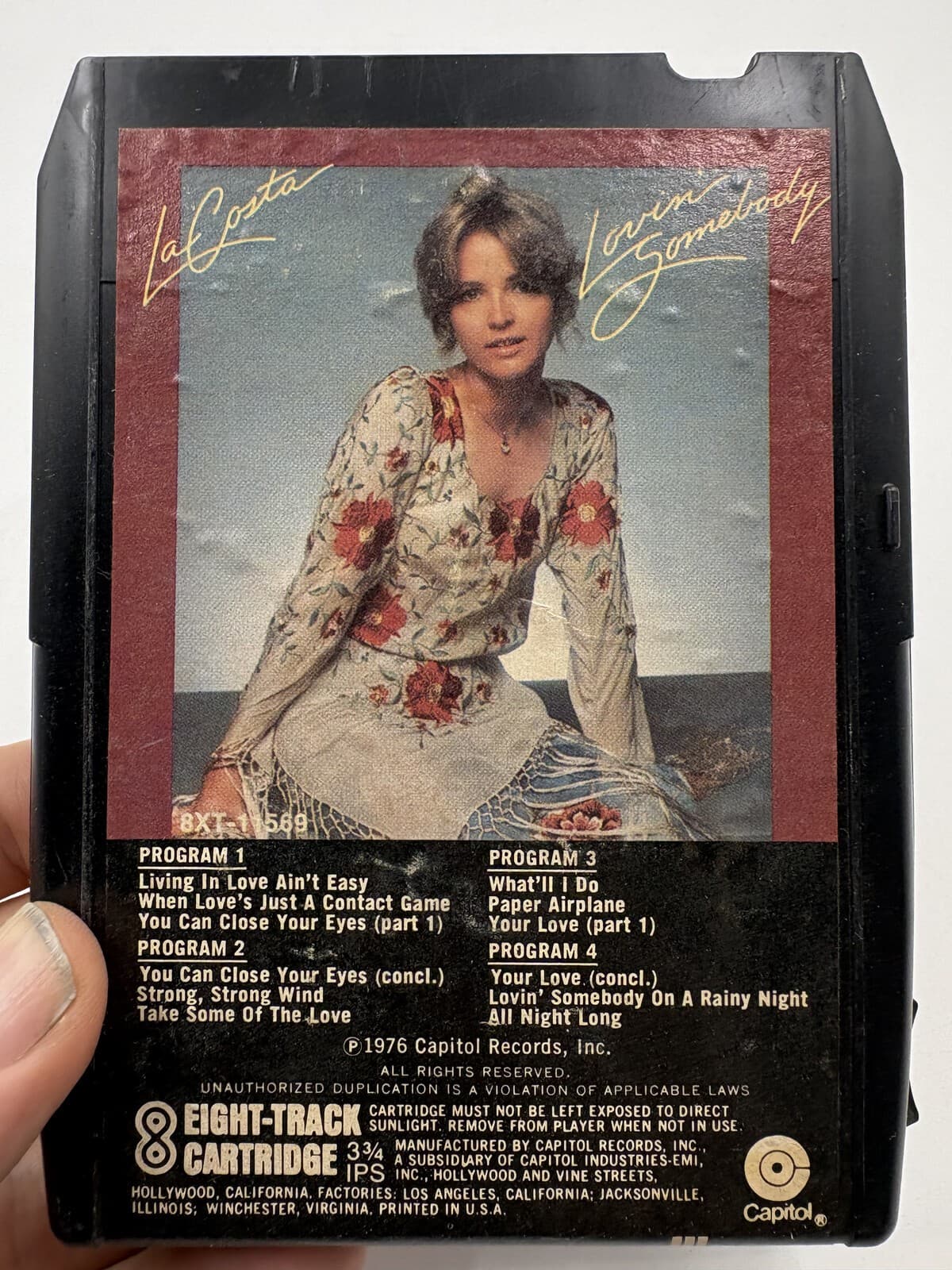 La Costa Lovin' Somebody 8-Track Cartridge Capitol 8XT-11569 1976 Untested