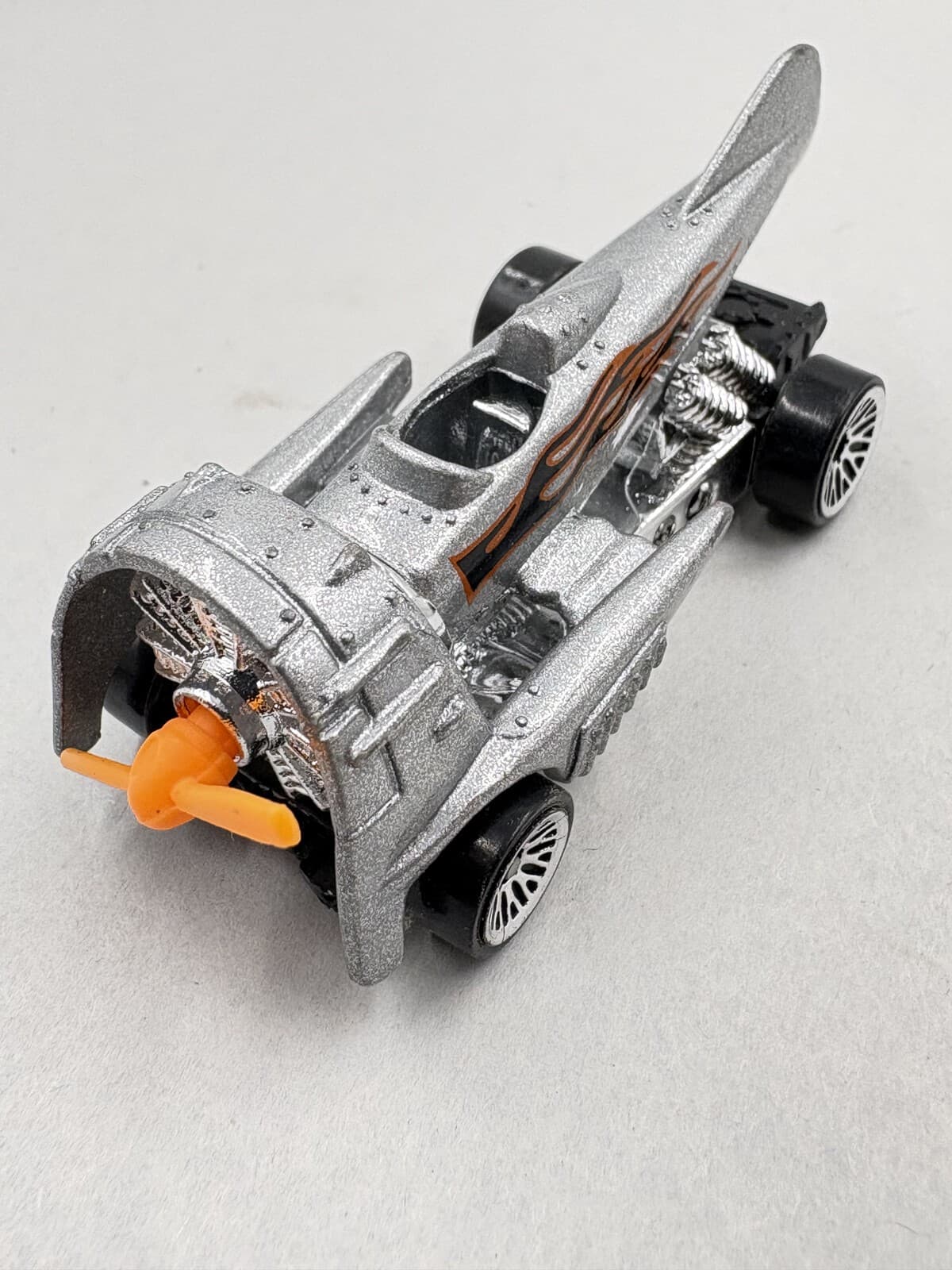 2000 Hot Wheels Dogfighter #222 Silver Orange Flames Loose 1:64 Diecast