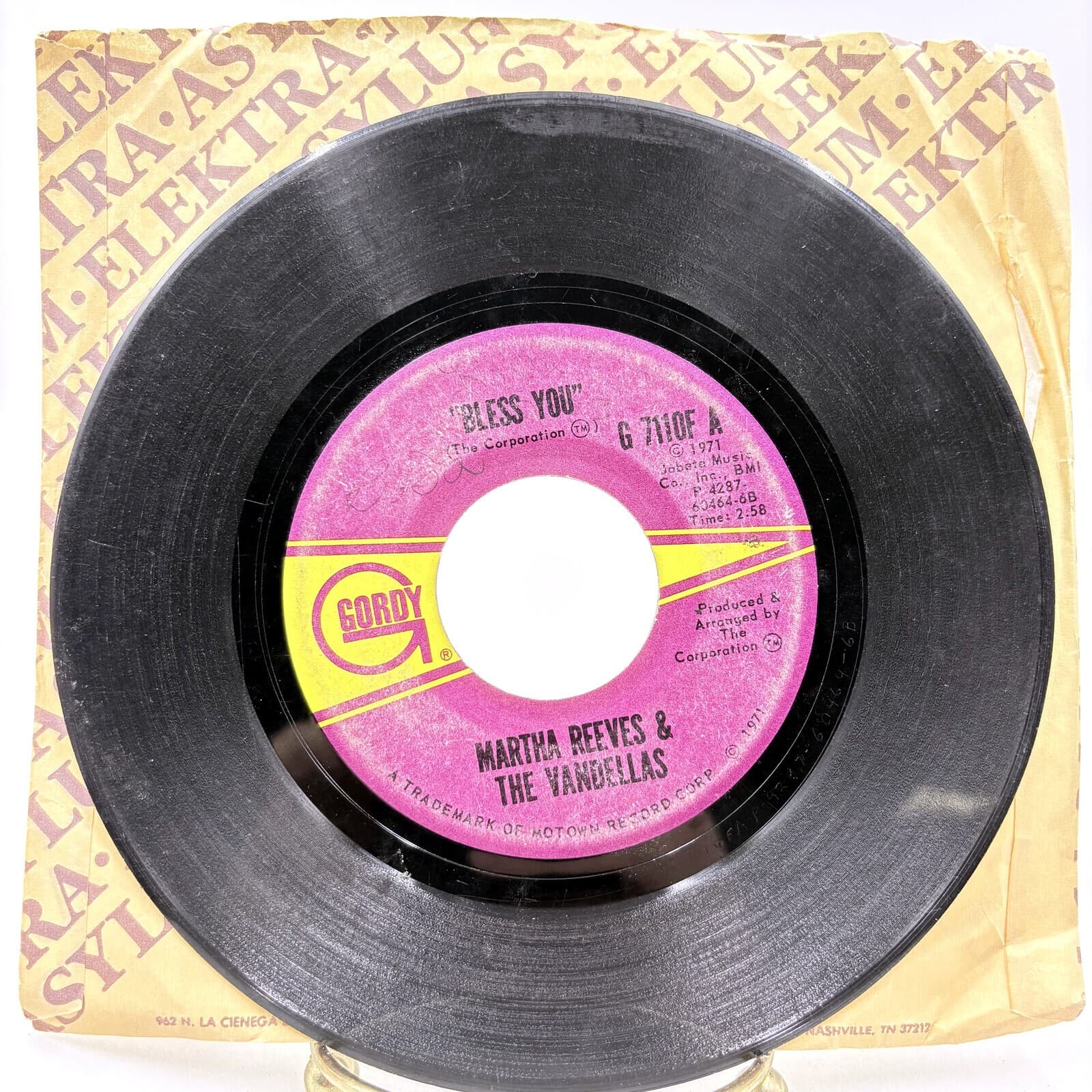 Martha Reeves & The Vandellas Bless You 1971 Gordy G 7110F 7" 45