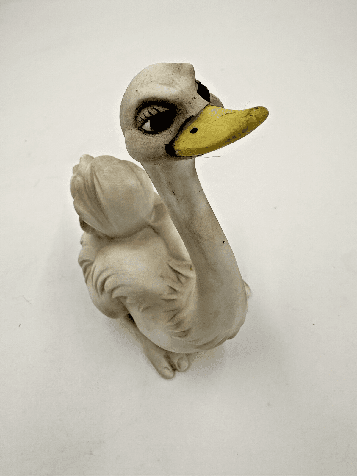 Vintage George Good Taiwan White Porcelain Duck Goose Figurine