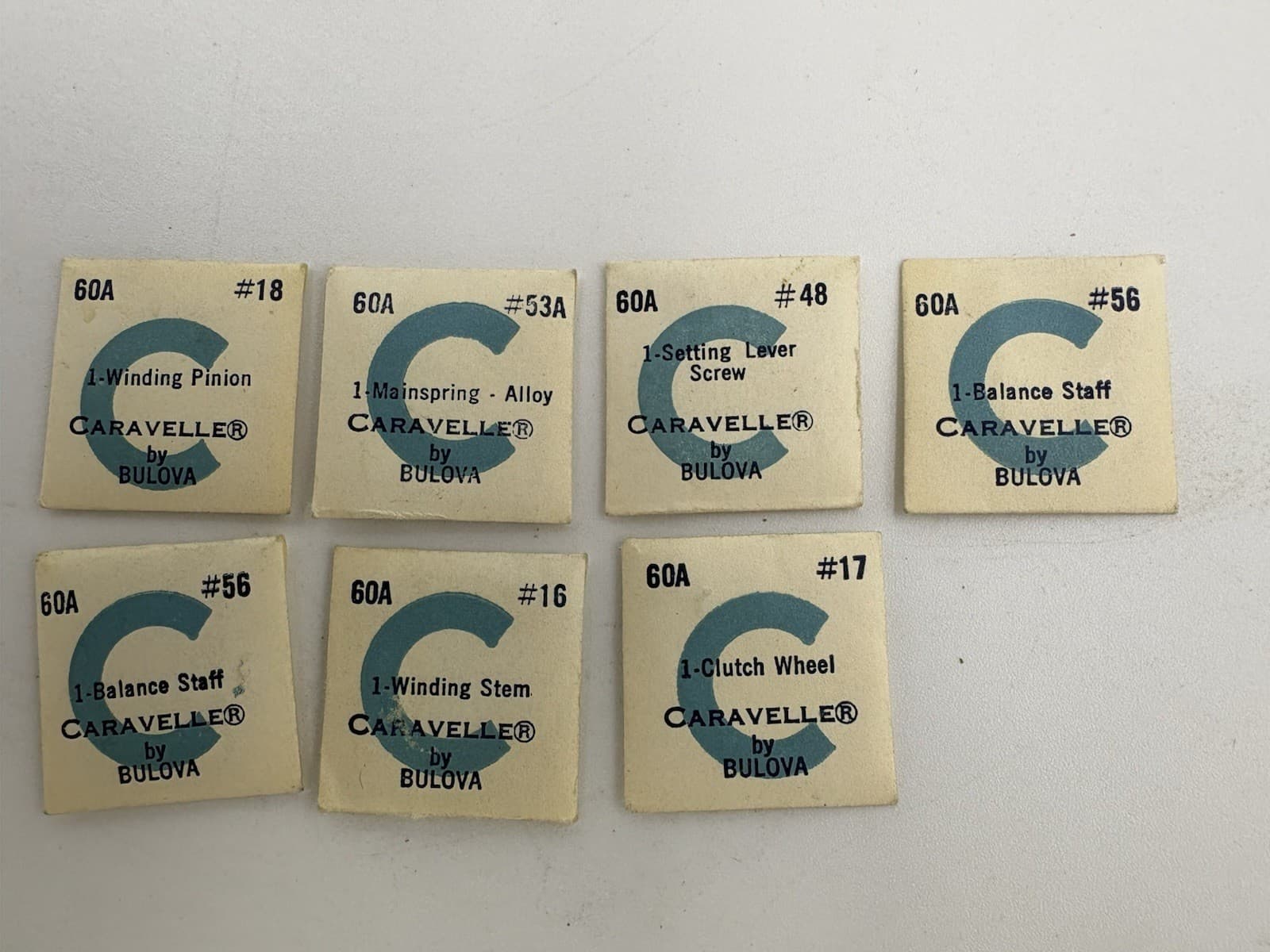Bulova Caravelle Watch Parts - 60AC Caliber - See Images - SEALED Packets