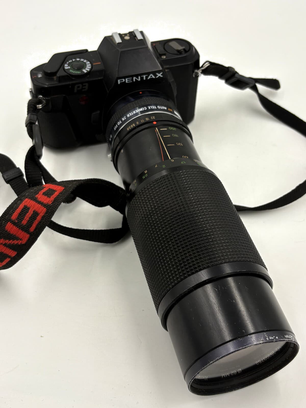 Pentax P3 35mm SLR w/ Vivitar 75-250mm Lens & Soligor 2X TC Untested