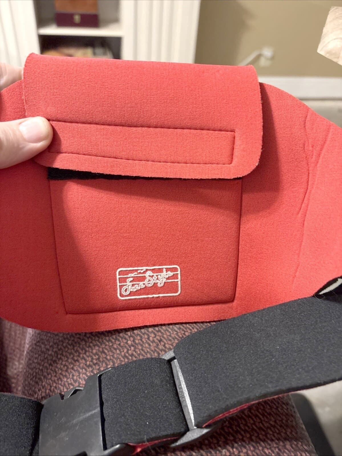 Vintage Free Style Red Black Fanny Pack Waist Belt Bag