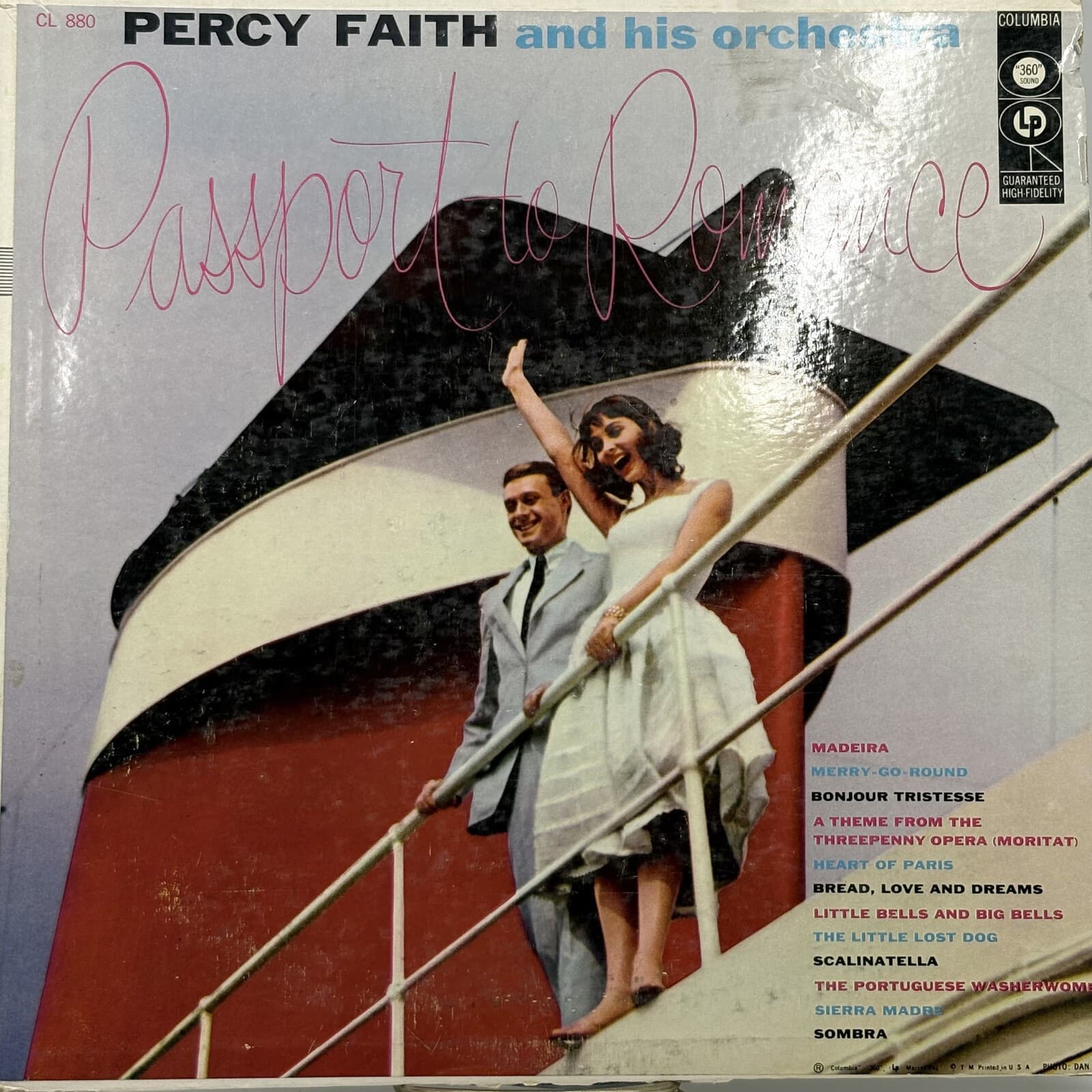 Percy Faith Passport To Romance LP Columbia CL 880 Mono 1956