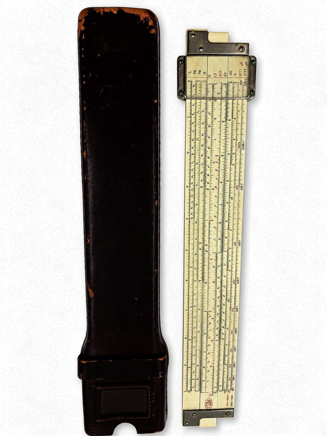 Vintage Hemmi Japan Versalog 1460 10-Inch Slide Rule w/ Leather Case