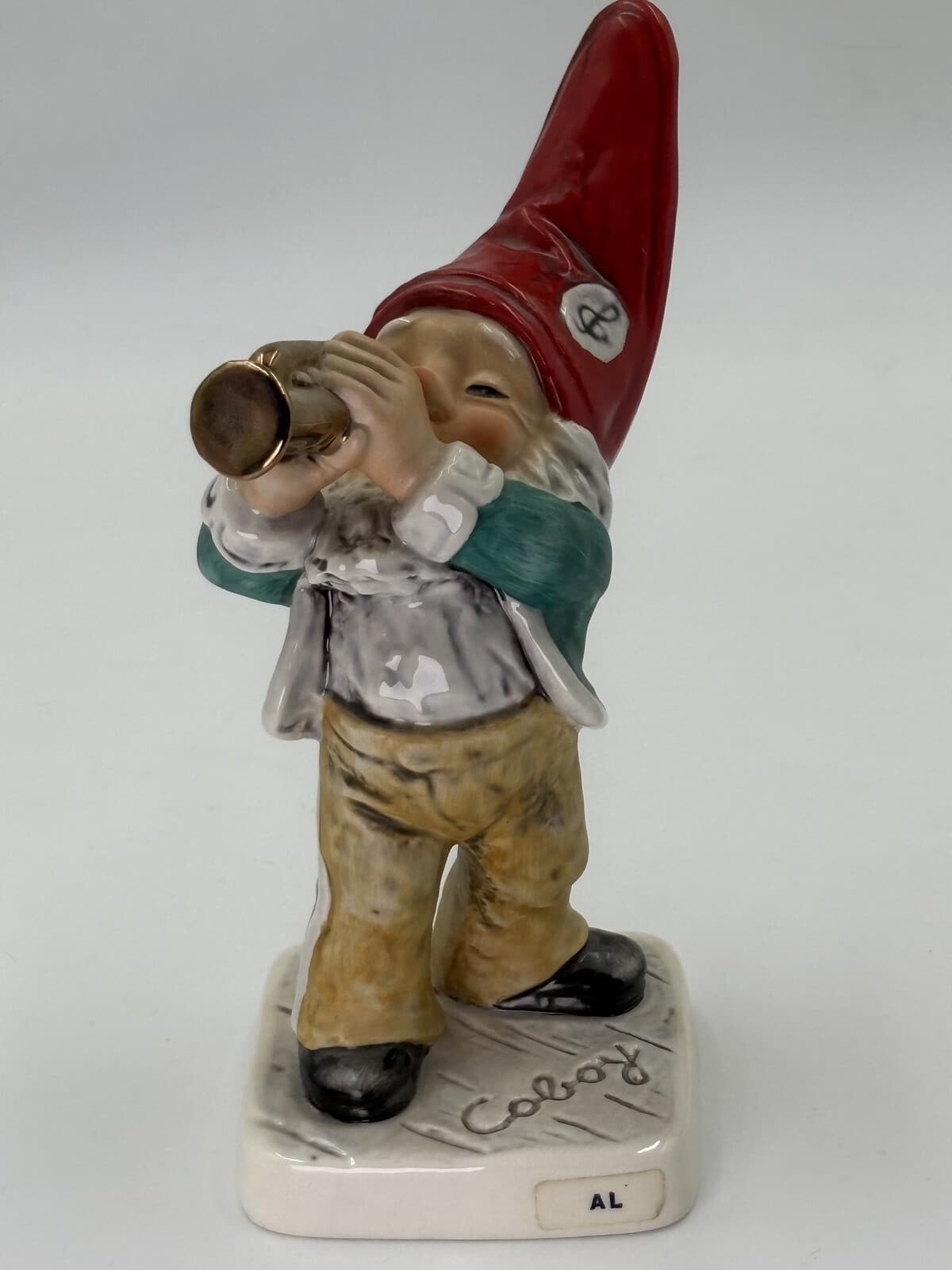 Vintage Goebel Co-Boy Al Trumpet Player Gnome Figurine W Germany 8"