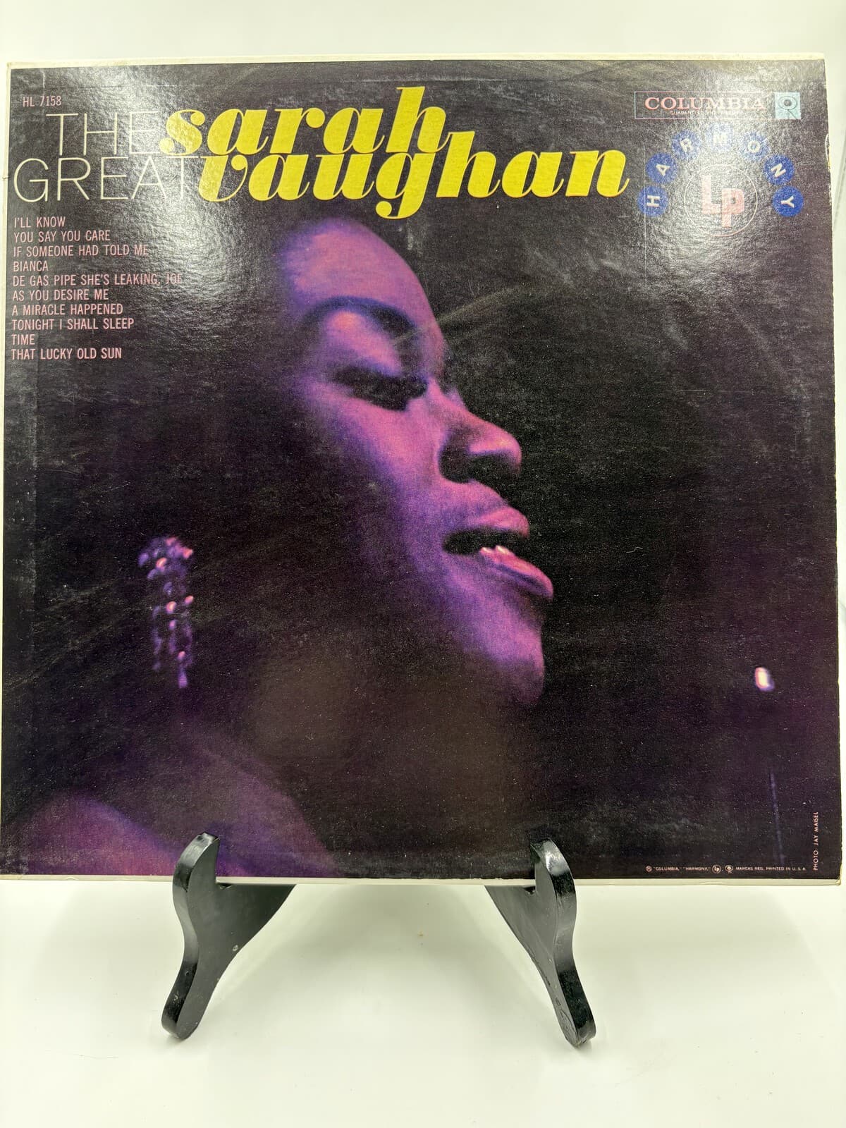 Sarah Vaughan The Great Sarah Vaughan LP Harmony HL 7158 Mono Vinyl
