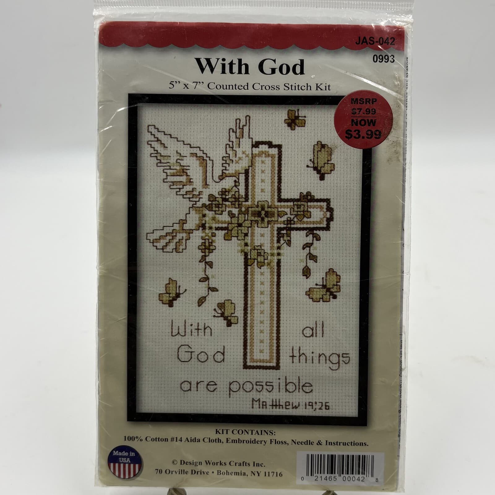 Design Works With God Counted Cross Stitch Kit 5x7 Sealed USA