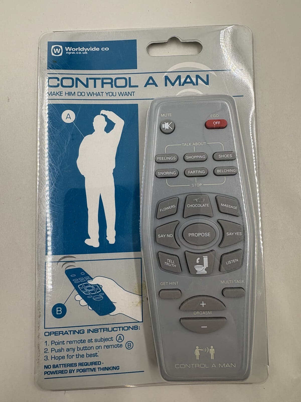 Worldwide Co Control A Man Novelty Remote Gag Gift New Sealed