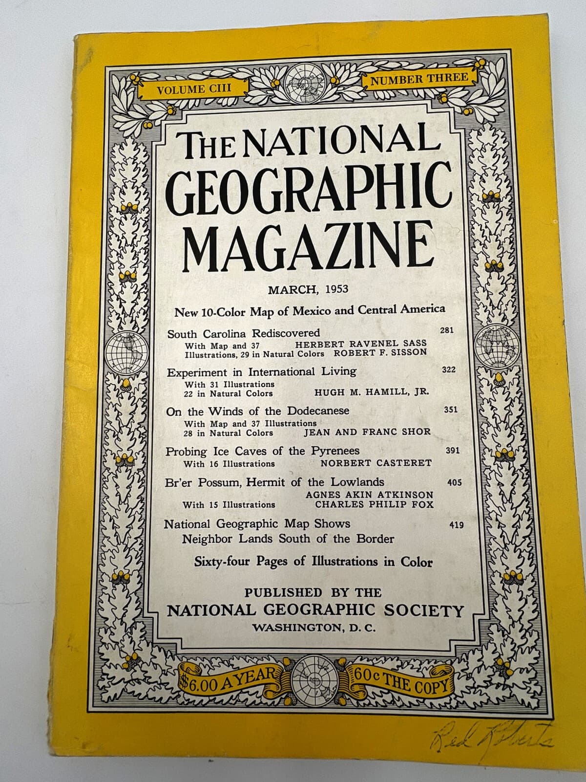 National Geographic Magazine March 1953 Vol CIII No 3 Vintage