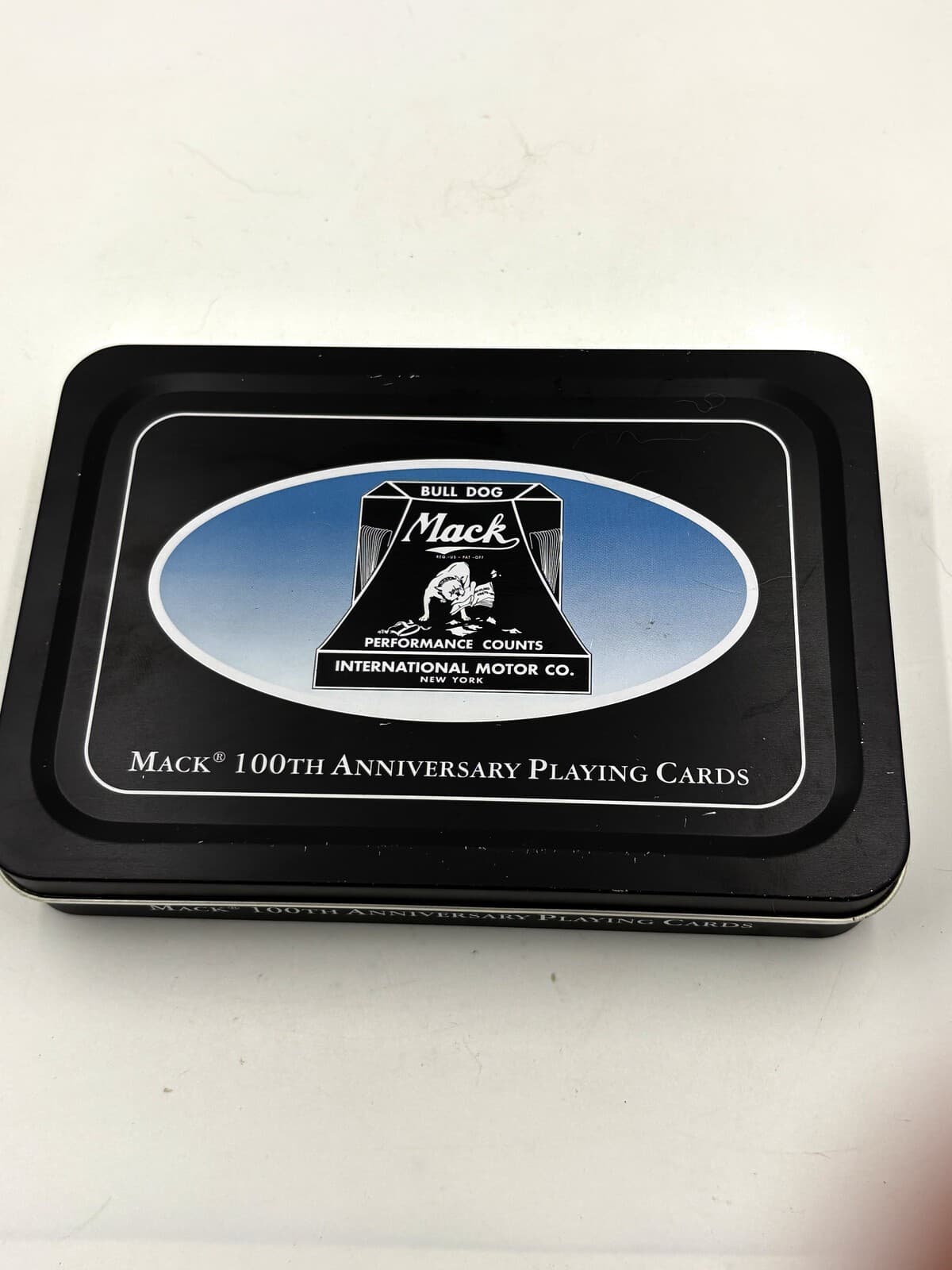 Mack Trucks 100th Anniversary Bulldog Playing Cards Tin 2 Sealed Decks