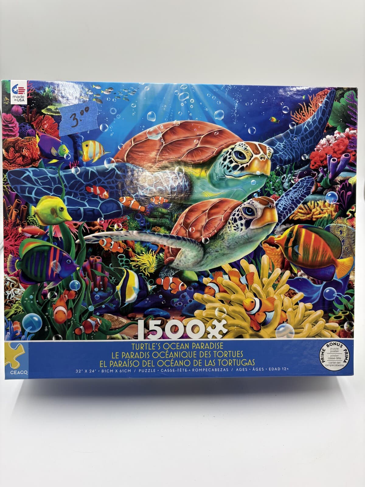 Ceaco Turtle's Ocean Paradise 1500-Piece Puzzle Sealed USA 3401-53